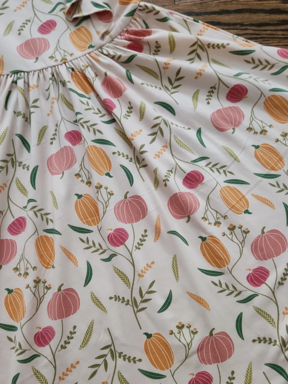 Dot Dot Smile Pumpkin Floral Ruffle Long Sleeve Dress Size 8/10